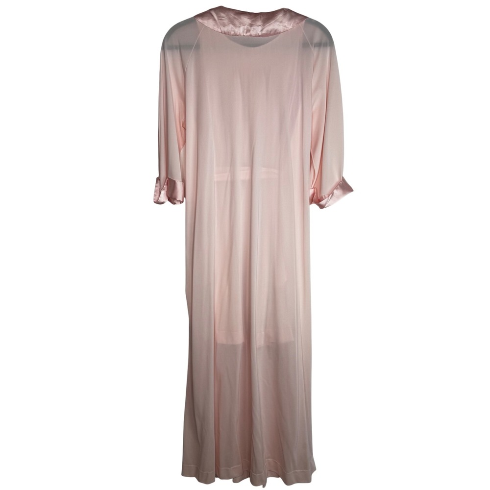 VTG Light Pink Floral Trim Nightgown and Robe Set Lingerie Sleepwear Cozy Soft - Picture 4 of 12
